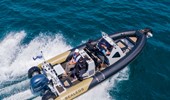 Sealegs 7.5m amphibious RIB driving on water
